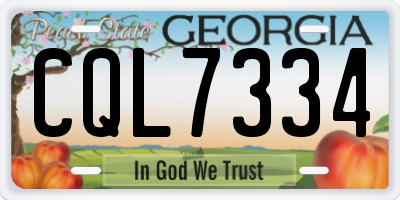 GA license plate CQL7334