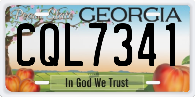 GA license plate CQL7341