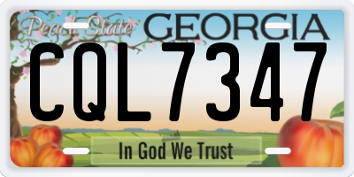GA license plate CQL7347