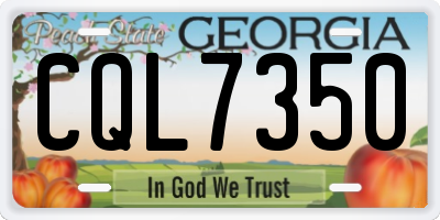 GA license plate CQL7350