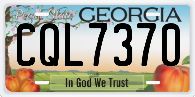 GA license plate CQL7370