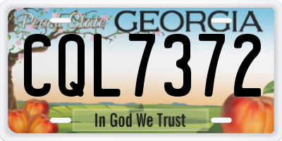 GA license plate CQL7372