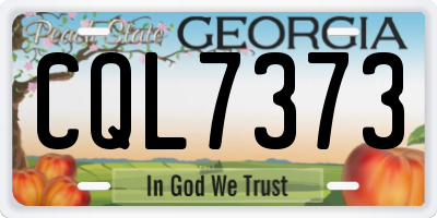 GA license plate CQL7373