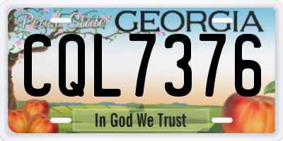 GA license plate CQL7376