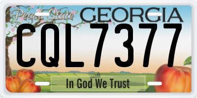 GA license plate CQL7377
