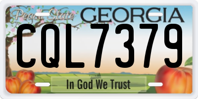 GA license plate CQL7379
