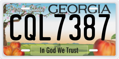 GA license plate CQL7387