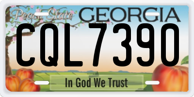 GA license plate CQL7390
