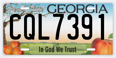 GA license plate CQL7391