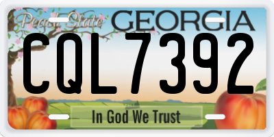 GA license plate CQL7392