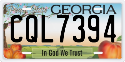 GA license plate CQL7394