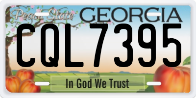 GA license plate CQL7395