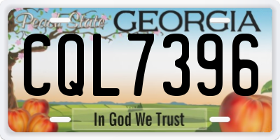 GA license plate CQL7396