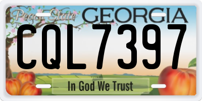 GA license plate CQL7397