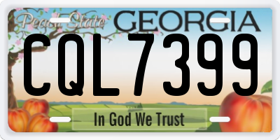 GA license plate CQL7399