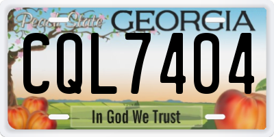 GA license plate CQL7404