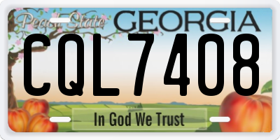 GA license plate CQL7408