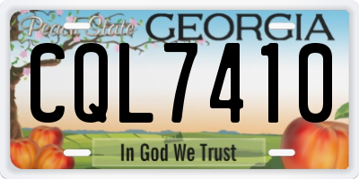GA license plate CQL7410