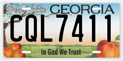 GA license plate CQL7411