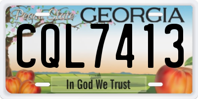 GA license plate CQL7413