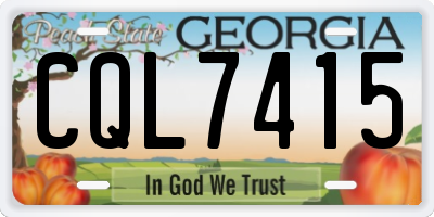 GA license plate CQL7415