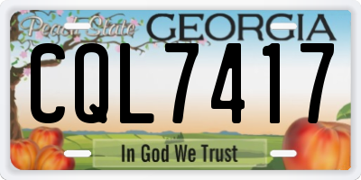 GA license plate CQL7417