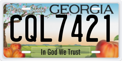 GA license plate CQL7421