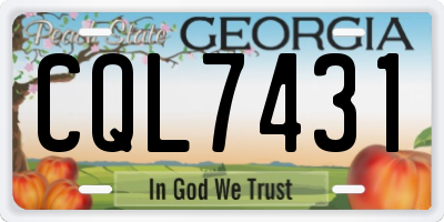 GA license plate CQL7431
