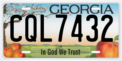 GA license plate CQL7432