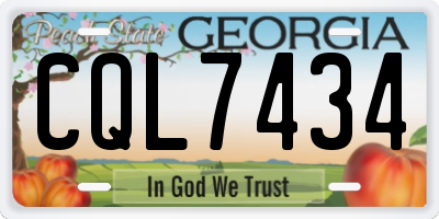 GA license plate CQL7434