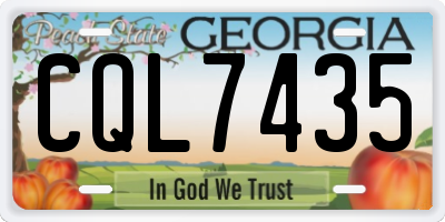 GA license plate CQL7435