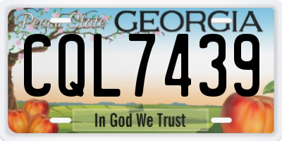 GA license plate CQL7439