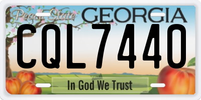 GA license plate CQL7440