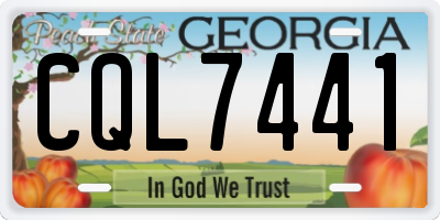 GA license plate CQL7441