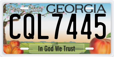 GA license plate CQL7445