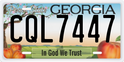 GA license plate CQL7447