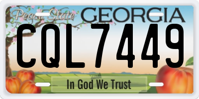 GA license plate CQL7449
