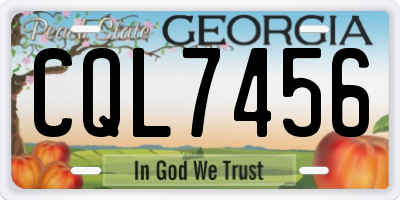 GA license plate CQL7456