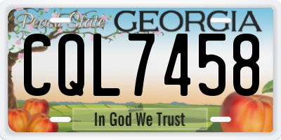 GA license plate CQL7458