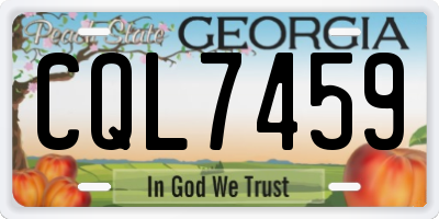 GA license plate CQL7459