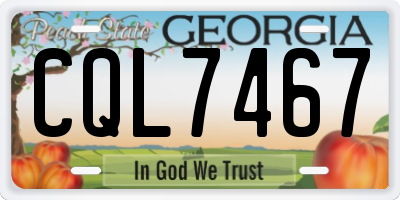 GA license plate CQL7467