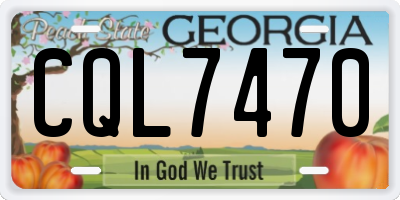 GA license plate CQL7470