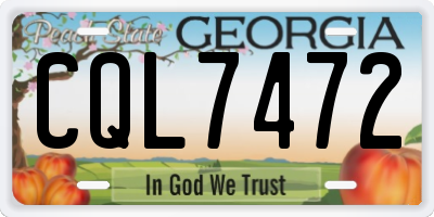 GA license plate CQL7472