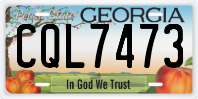 GA license plate CQL7473