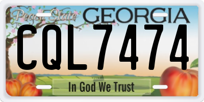 GA license plate CQL7474