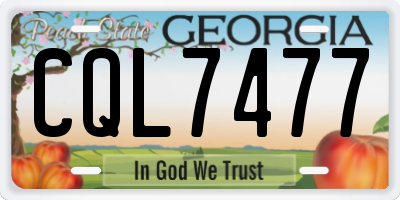 GA license plate CQL7477