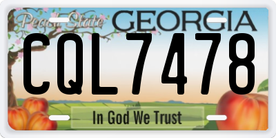 GA license plate CQL7478
