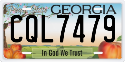 GA license plate CQL7479