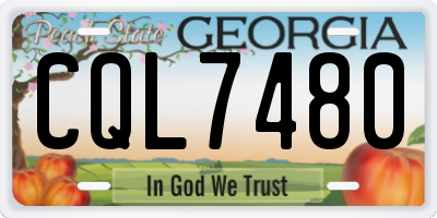 GA license plate CQL7480