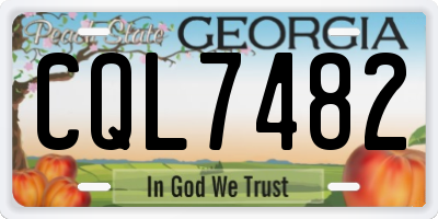 GA license plate CQL7482